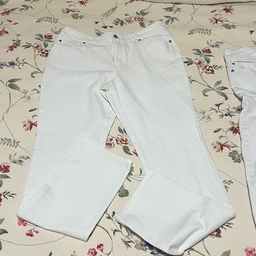 Chico's Platinum Cream Jeans size 1.5 Tall - Picture 2 of 7